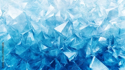 Geometric Blue Ice Texture Background for Winter or Frozen Themes Generative AI