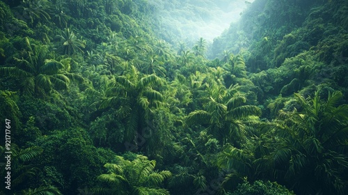 Lush Green Rainforest Landscape for Travel and Nature Enthusiasts Generative AI