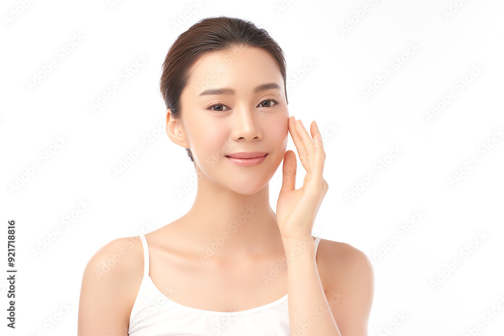 Beautiful young asian woman with clean fresh skin on white background, Face care, Facial treatment, Cosmetology, beauty and spa, Asian women portrait. Beautiful young asian woman with clean fresh skin on white background, Face care, Facial treatment, Cosmetology, beauty and spa, Asian women portrait.