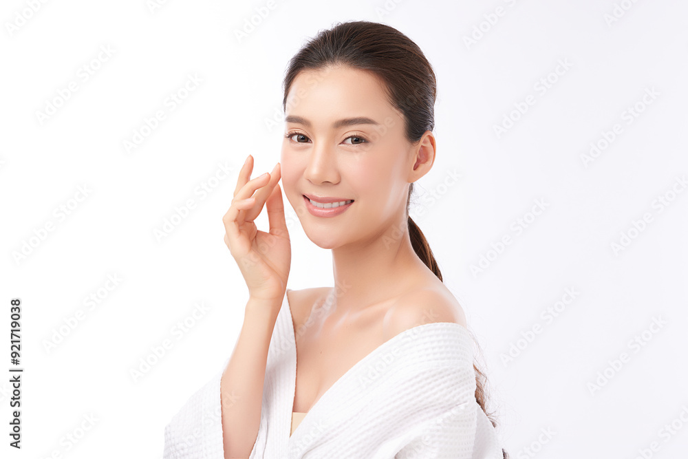 Beautiful young asian woman with clean fresh skin on white background, Face care, Facial treatment, Cosmetology, beauty and spa, Asian women portrait. Beautiful young asian woman with clean fresh skin on white background, Face care, Facial treatment, Cosmetology, beauty and spa, Asian women portrait.