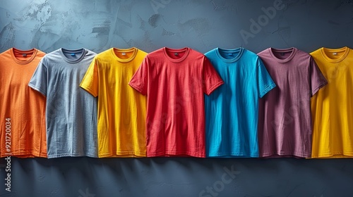 colorful t shirts on hangers red and white t shirt Clear and lively custom sports jersey design and publicity.