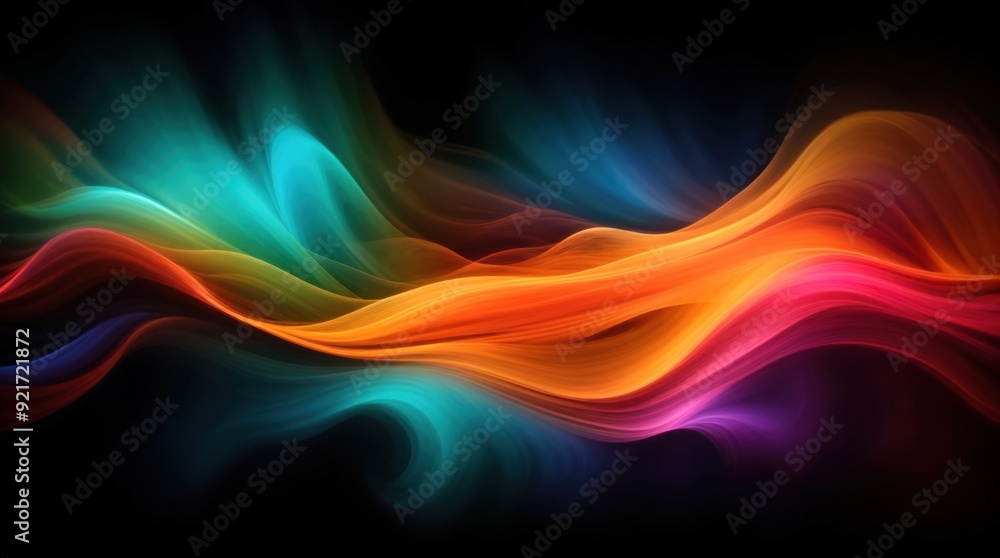 Colorful digital hues ebb and flow on a darkened canvas Colorful digital hues ebb and flow on a darkened canvas