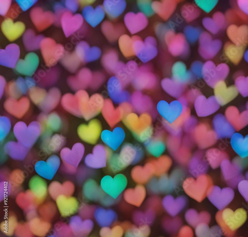 colorful hearts background -Generative AI
