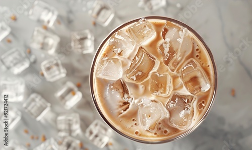 Fresh ice coffee drink with the sensation coffee and ice make it fresh and delicious Generate AI