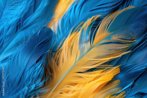 Generative ai on theme of beautiful texture bird feather for design natural abstract background