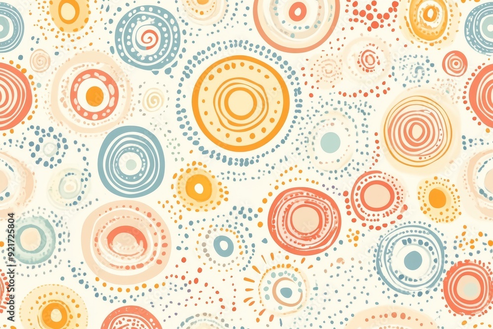Fototapeta premium Traditional national pattern of australian aboriginal, pastel colors.