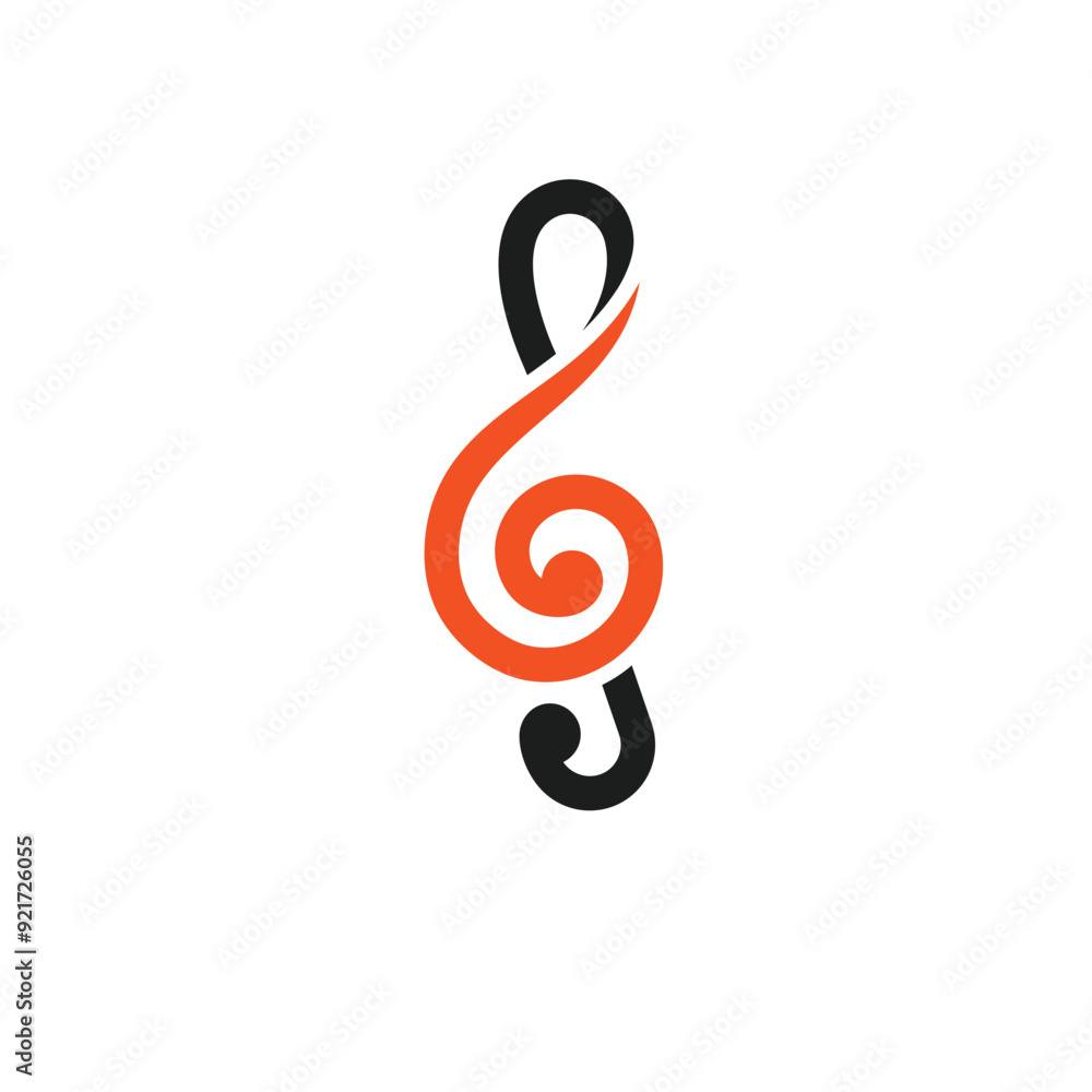 Fototapeta premium letter g treble clef note music logo design concept
