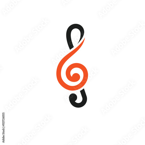 letter g treble clef note music logo design concept