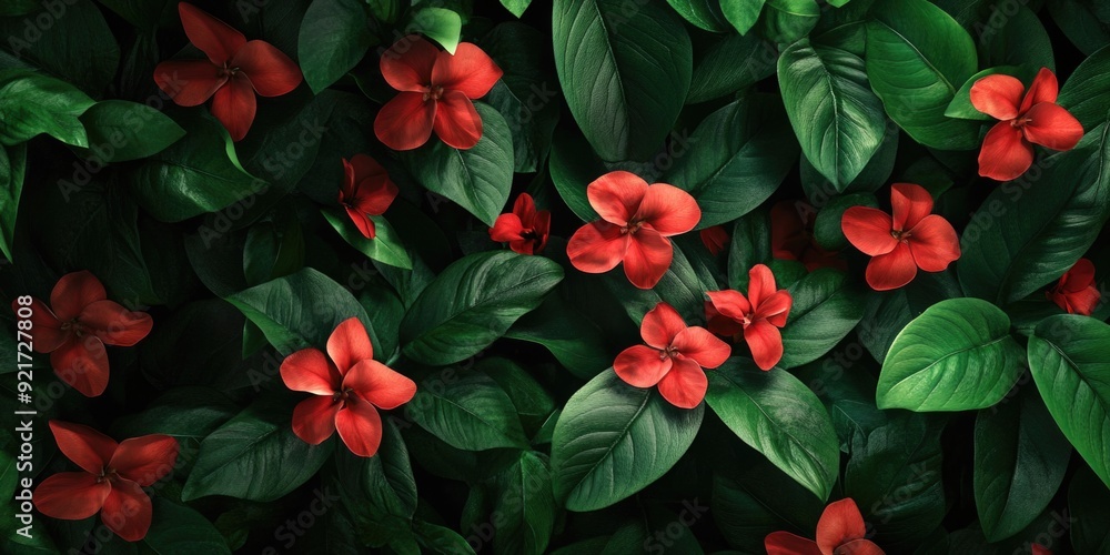 Red Flowers with Green Leaves Red Flowers with Green Leaves