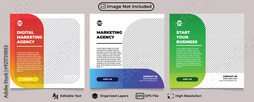 editable management marketing business agency social media template