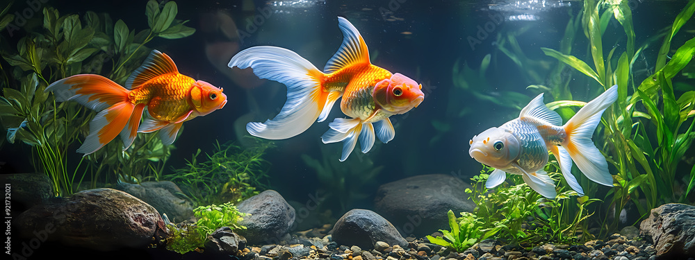 Naklejka premium Vibrant Goldfish