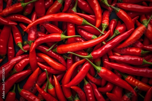 Full Frame Shot Of Red Chili Peppers For Sale At Market Stall 