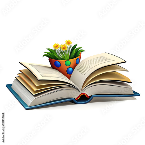 Clean Photograph of a Book Isolated on a White Background