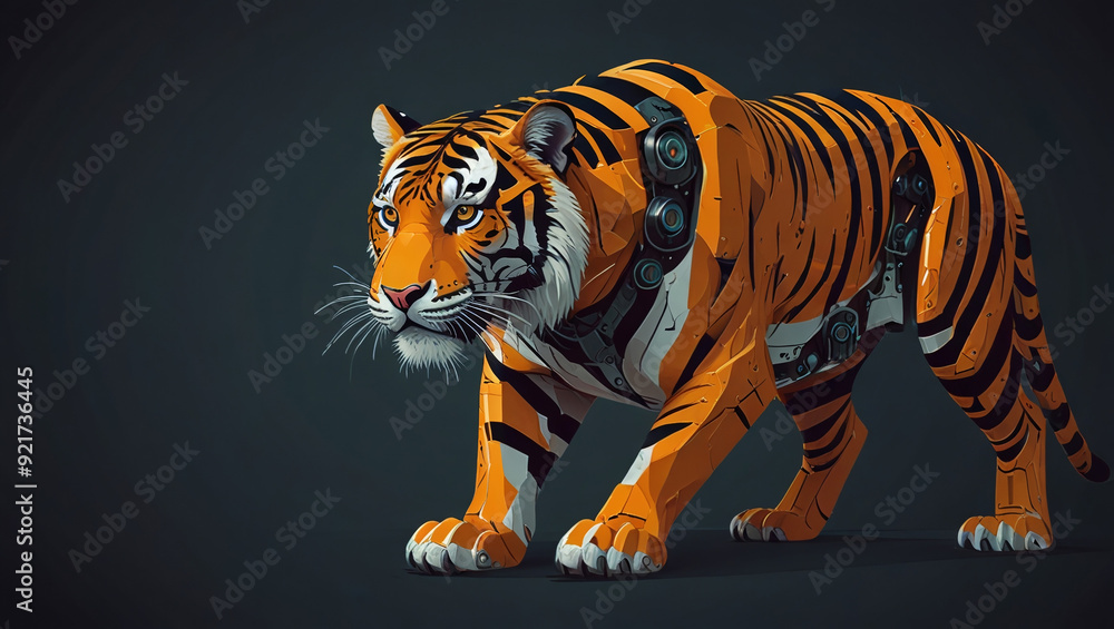 Fototapeta premium tiger robot illustration