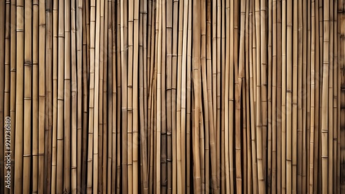 Natural brown dry bamboo wall