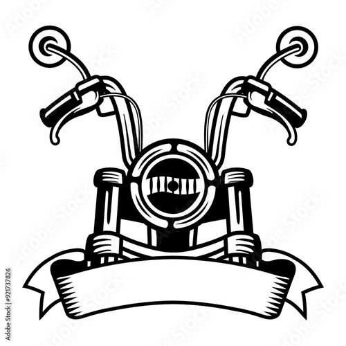 Motorcycle Handle | Motor Bike | Big Bike | Classic Bike | Trike Shop Owner | Motorcycle Handle Bar | Bikers | Motorcycle Rider | Original Illustration | Vector and Clipart | Cutfile and Stencil