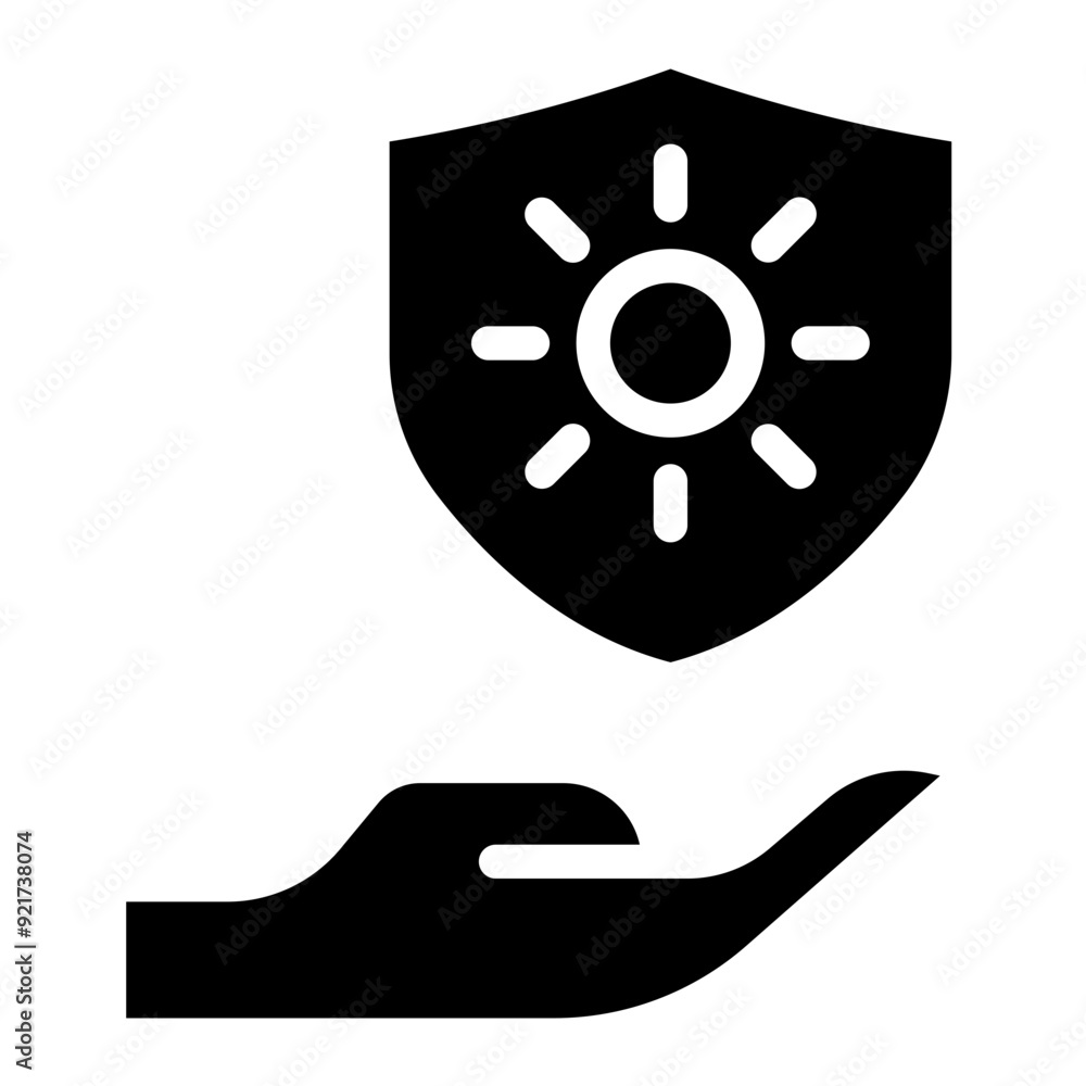 SPF, UV or sun protection icon