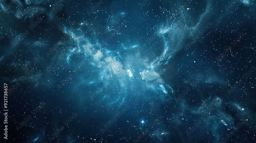 Fototapeta premium A Night Sky with a Cluster of Stars and Nebulae