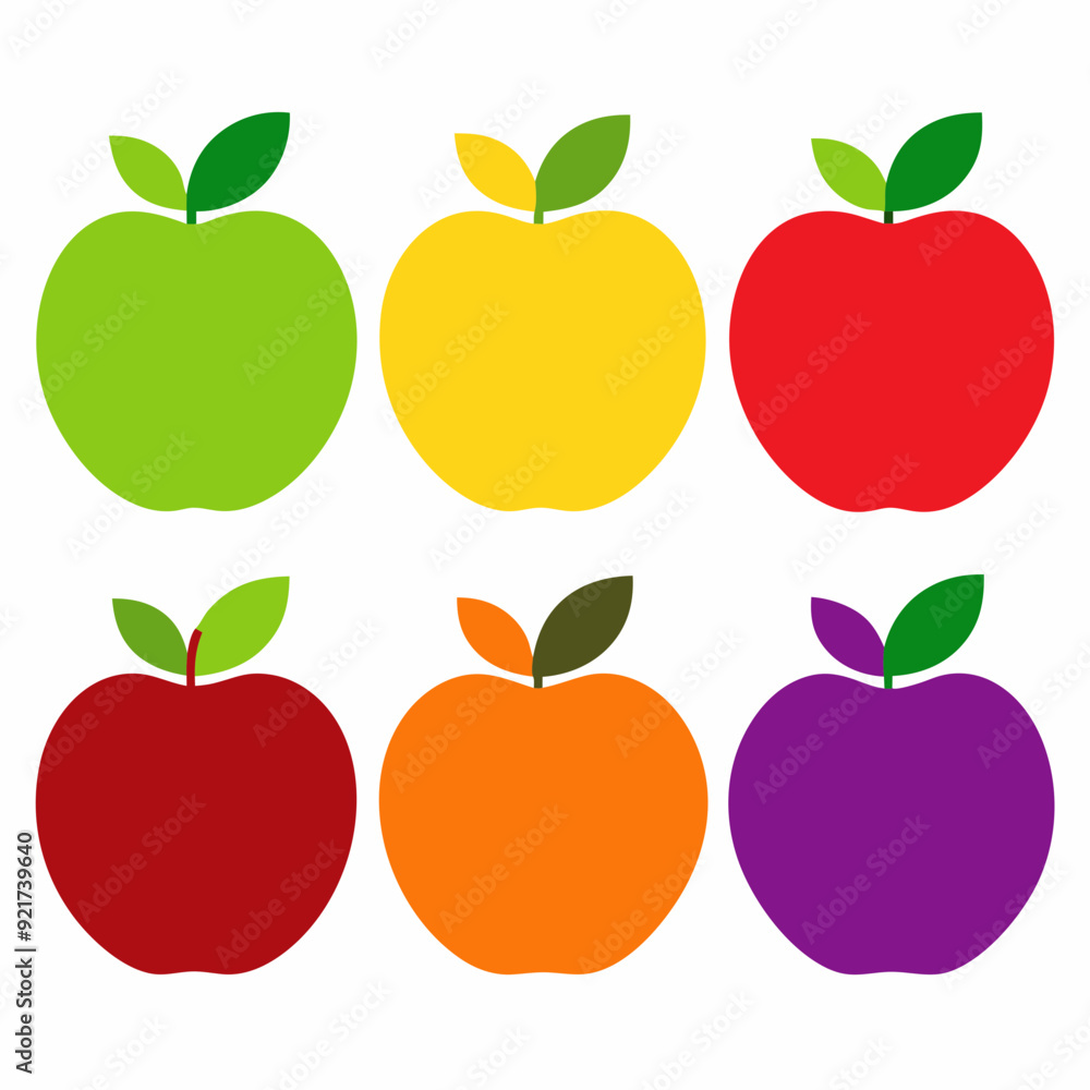 Apple 4 set art vector illustrator Apple 4 set art vector illustrator