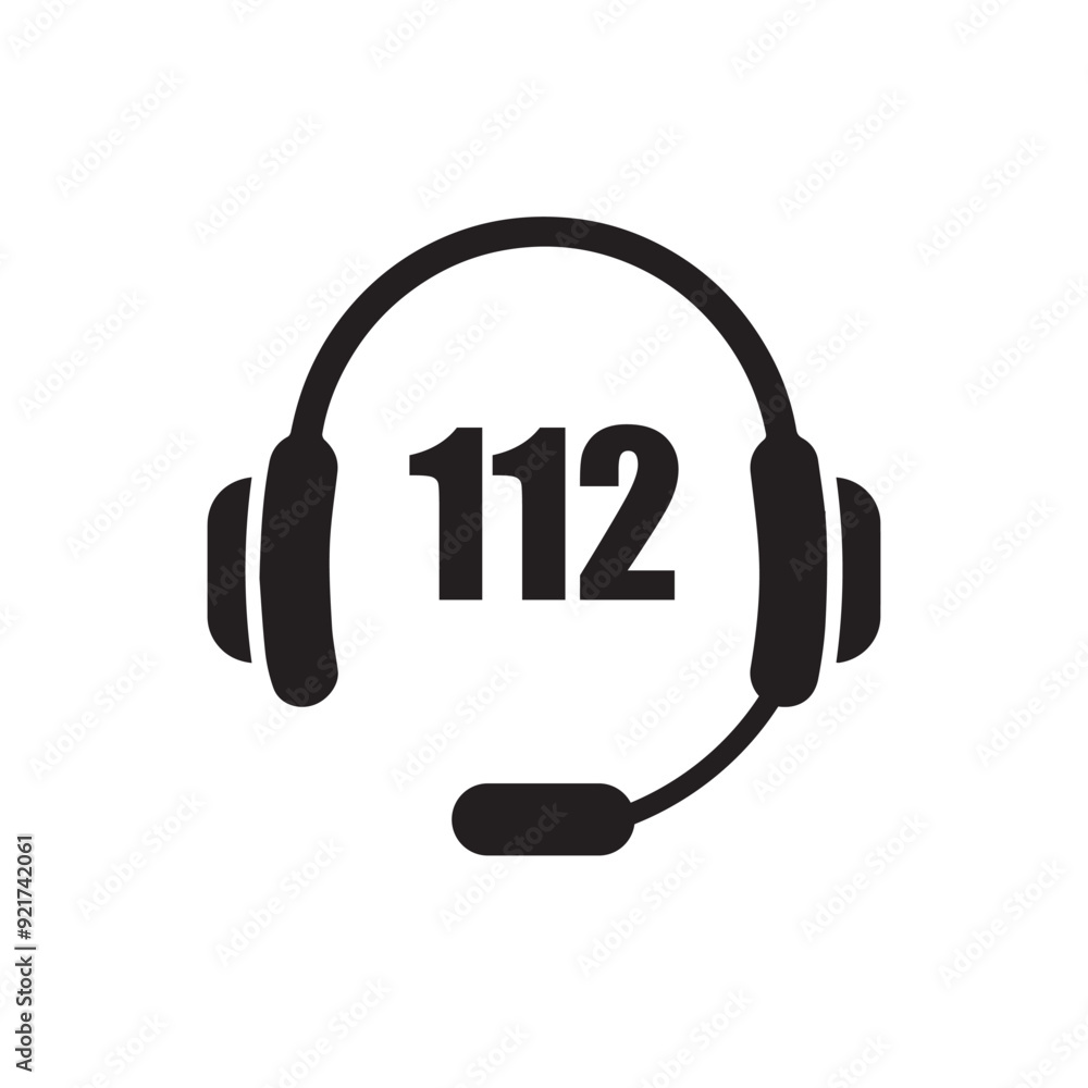 112 emergency call service icon. Vector illustration
112 emergency call service icon. Vector illustration
