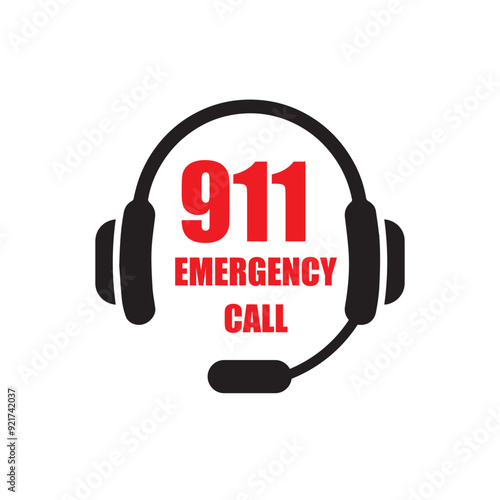 911 emergency call service icon. Vector illustration	
