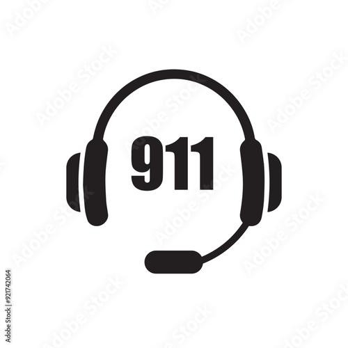 911 emergency call service icon. Vector illustration	

