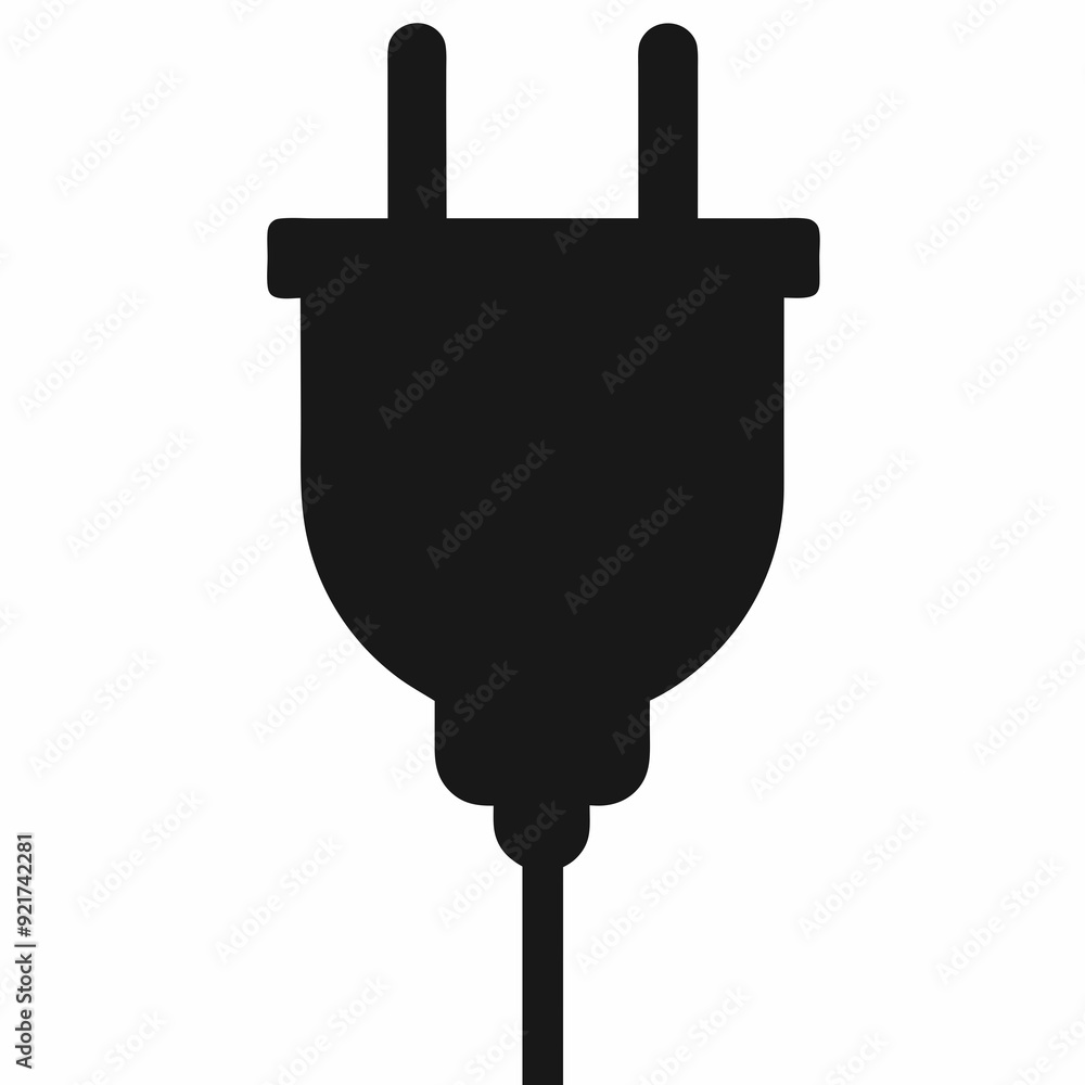 A simple and elegant black silhouette vector of plug art vector illustrator A simple and elegant black silhouette vector of plug art vector illustrator