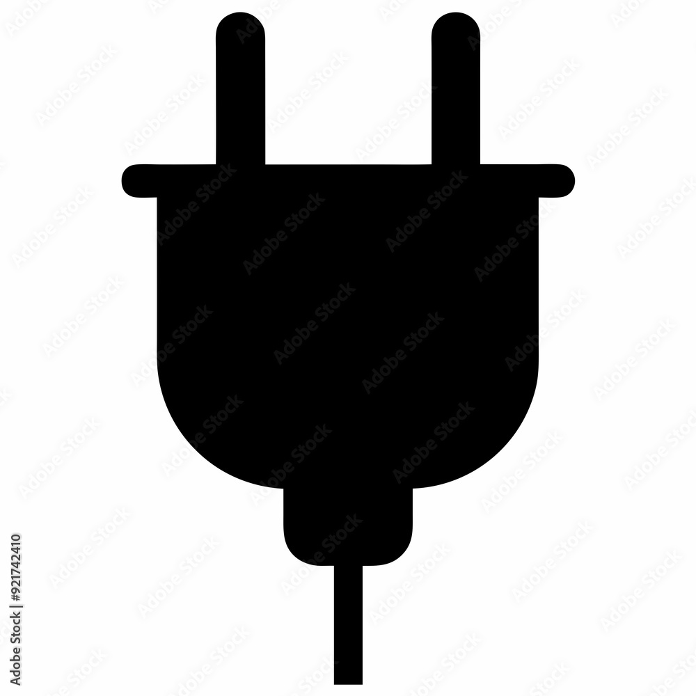 A simple and elegant black silhouette vector of plug art vector illustrator A simple and elegant black silhouette vector of plug art vector illustrator