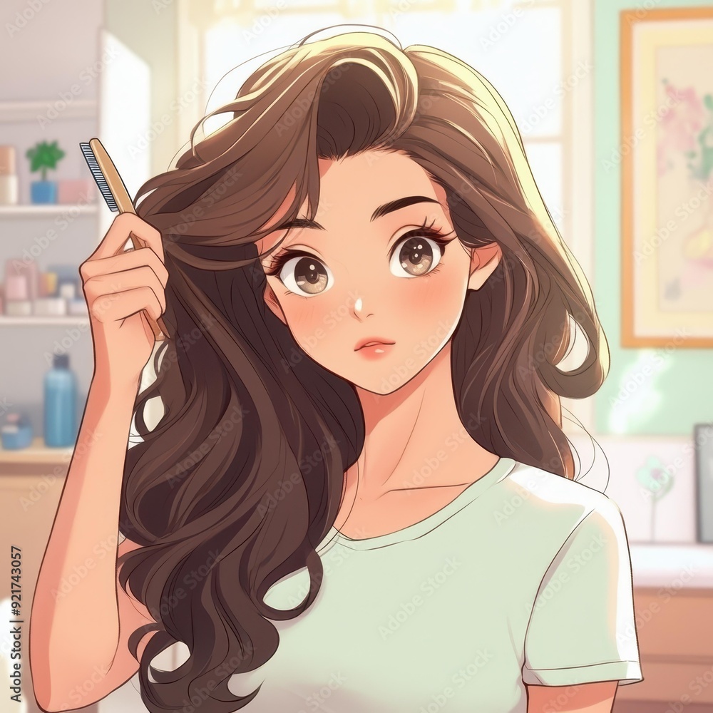 A stunning anime girl with flowing hair, gracefully brushing it back, radiating elegance and charm in her appearance. A stunning anime girl with flowing hair, gracefully brushing it back, radiating elegance and charm in her appearance.