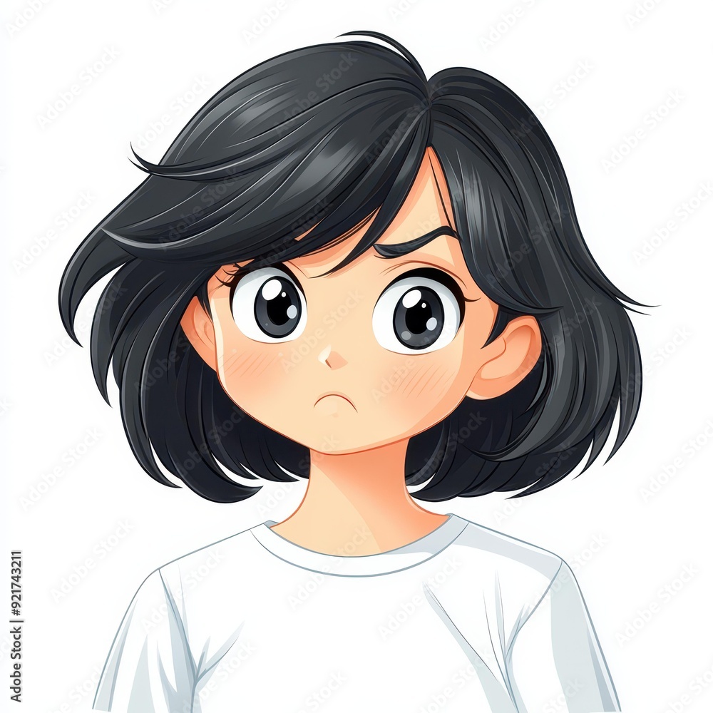 A cute anime pout face conveying disappointment, perfect for expressing sadness or frustration in a relatable way. A cute anime pout face conveying disappointment, perfect for expressing sadness or frustration in a relatable way.
