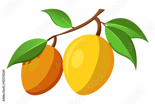 mango tree isolated on white background illustration