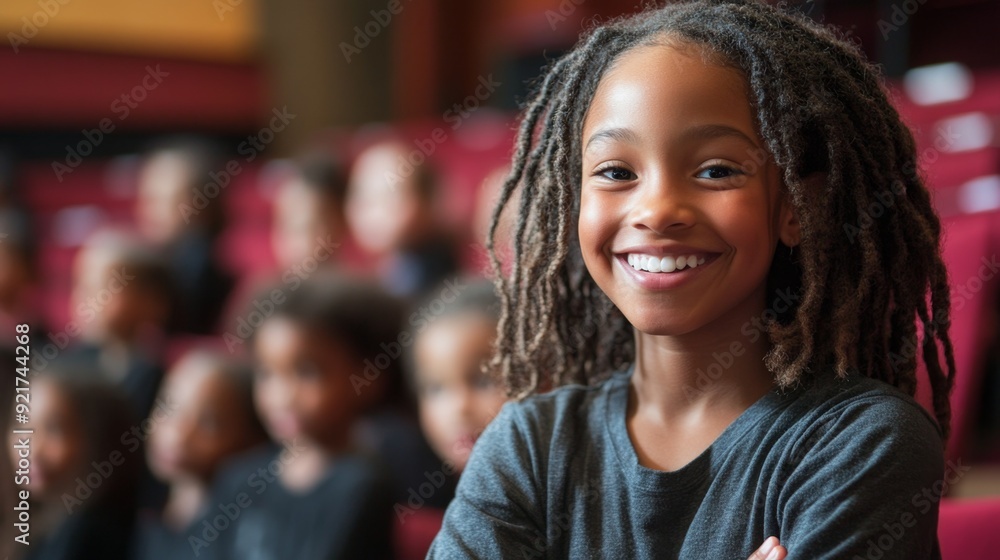 Happy Young Girl With Dreadlocks Smiling At The Camera. Happy Young Girl With Dreadlocks Smiling At The Camera.