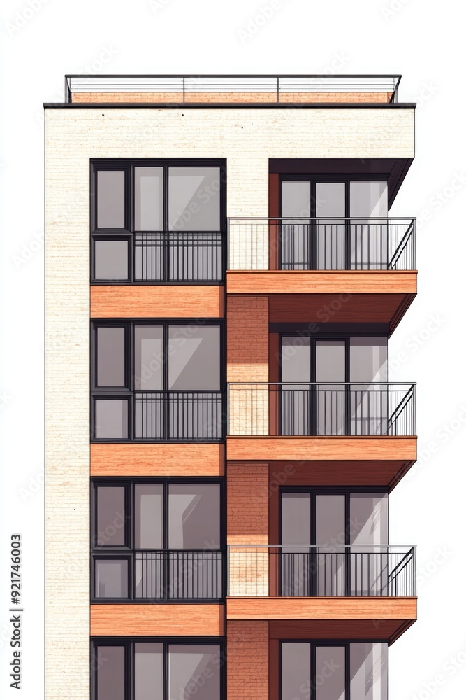 Fototapeta premium Apartment building with balconies