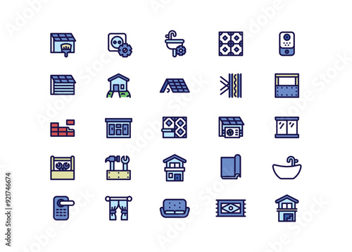 Fill Home Improvement Icon Set