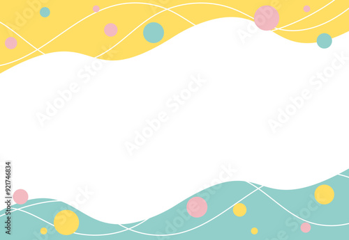 抽象的でポップなフレーム　黄色　緑