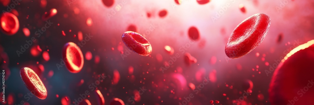 Red blood cells, medical red banner Red blood cells, medical red banner