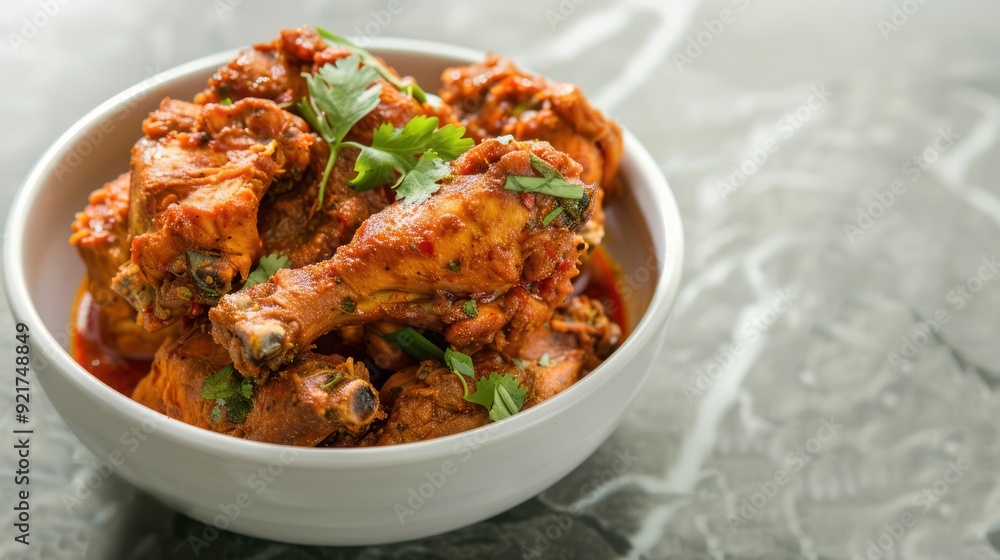 Close-up of Spiced Chicken Drumsticks in a White Bowl Close-up of Spiced Chicken Drumsticks in a White Bowl