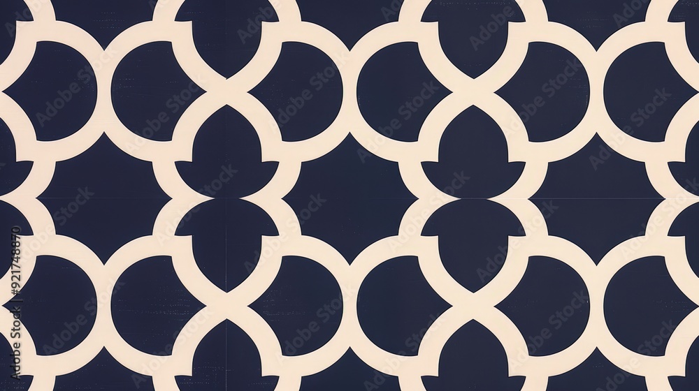 Fototapeta premium A modern Arabic pattern featuring bold, repeating geometric shapes and clean lines.