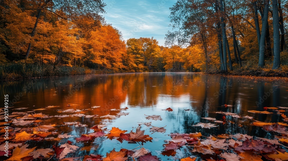 Obraz premium Autumnal Reflection in Still Water