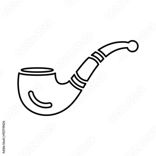 Cigarette, pipe, smoke line icon. Outline vector.