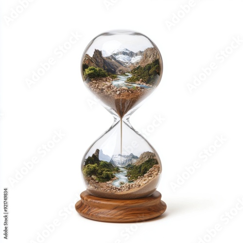 An hourglass features ethics flowing into reform, symbolizing the passage of justice in a surreal art style.