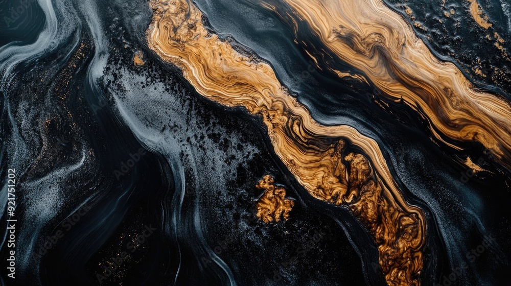 Obraz premium Black and Gold Painting Close Up