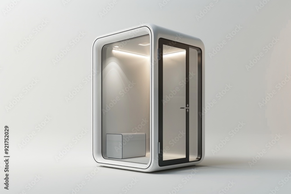 Private Phone Booth with Soundproof Walls for Focused Work and Branding Opportunities Private Phone Booth with Soundproof Walls for Focused Work and Branding Opportunities