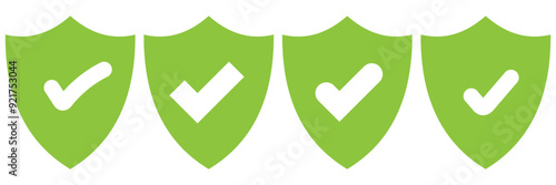 Shield with check mark icon. Protection approve sign. Security shield protected icon. Strong protection concept - stock vector