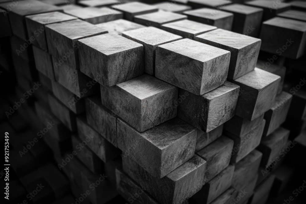 Stacked wooden blocks Stacked wooden blocks