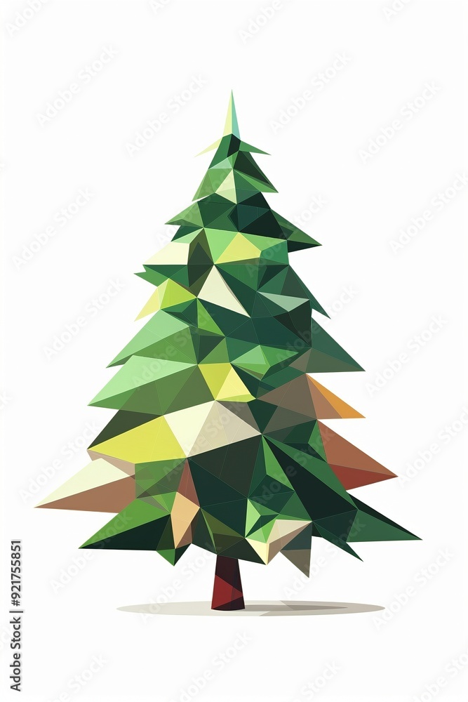 Fototapeta premium Illustration von einem Abstrakten Polygon Tannenbaum