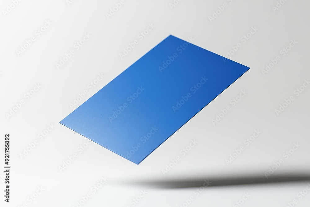 A floating blue rectangular sheet on a gradient background suitable for use in design, tech presentations, minimalistic compositions, or abstract art displays, A floating blue rectangular sheet on a gradient background suitable for use in design, tech presentations, minimalistic compositions, or abstract art displays,