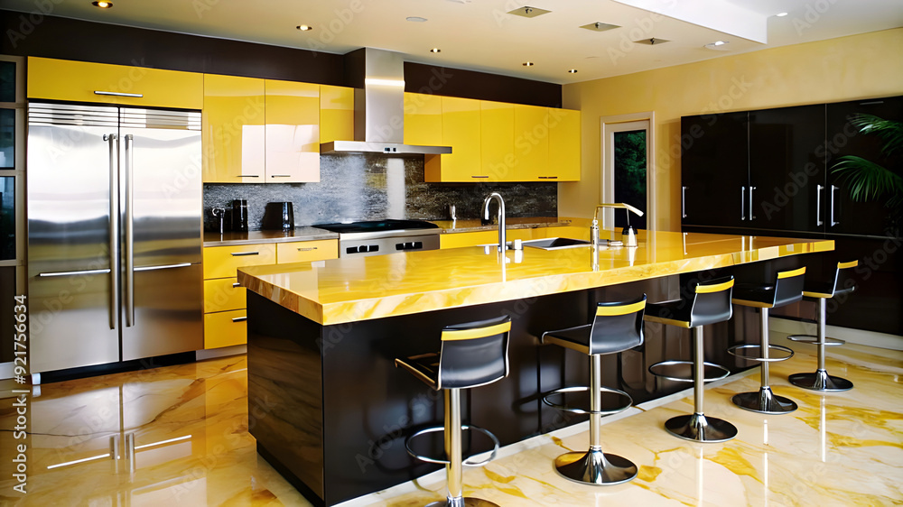 generate an image of a modern kitchen with elegant generate an image of a modern kitchen with elegant