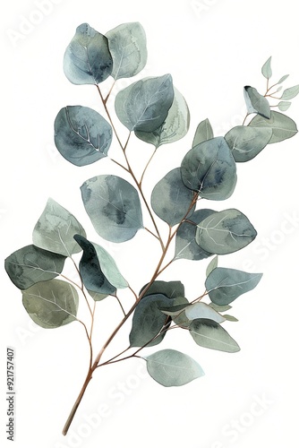 Ein Zwei Eukalyptus isoliert auf weißem Hintergrund 