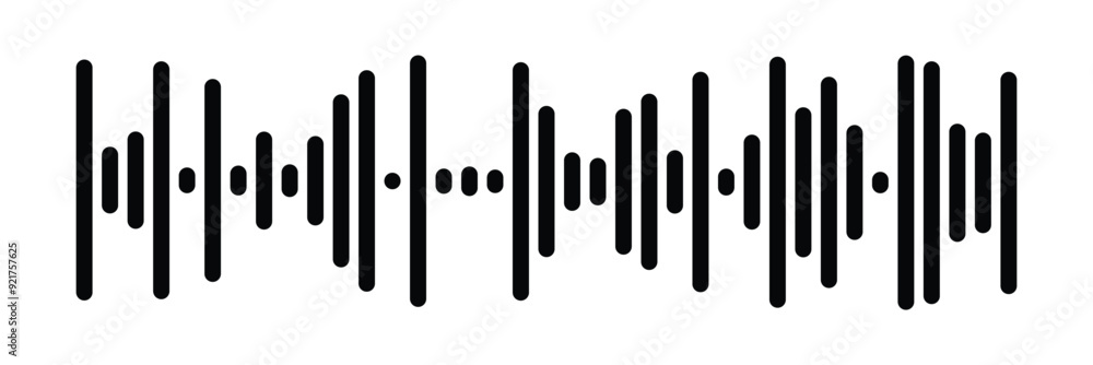 Music player sound bar. Audio speech spectrum noise collection. Sound waves of voice. Record interface. Equalizer icons with soundwave line isolated on white background in eps 10. Music player sound bar. Audio speech spectrum noise collection. Sound waves of voice. Record interface. Equalizer icons with soundwave line isolated on white background in eps 10.